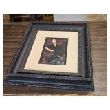 Framed Art Print of Modigliani-Inspired Portrait with Ornate Black Frame