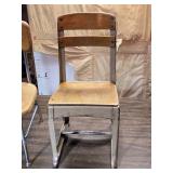 Lot of 2 Vintage Metal Framed School Chairs