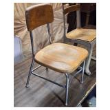Lot of 2 Vintage Metal Framed School Chairs