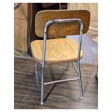 Lot of 2 Vintage Metal Framed School Chairs