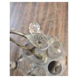 Victorian Silverplate Cruet Set with Etched Glass Bottles