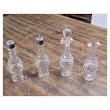 Victorian Silverplate Cruet Set with Etched Glass Bottles