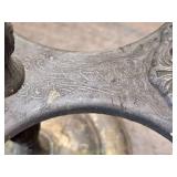 Ornate Victorian Silverplate Triple Bowl Holder with Floral Design