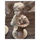 Pair of 1971 J. Kendrick Sculpted Figures – Musician and Listener