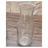 Vintage Square Jar and 1976 Milk Bottle