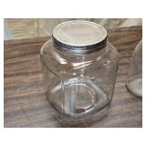 Vintage Square Jar and 1976 Milk Bottle