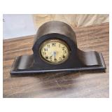 Vintage Black Mantel Clock with Art Deco Style