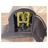 Vintage Black Mantel Clock with Art Deco Style