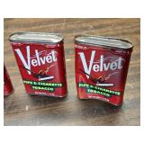 6 Empty Vintage Velvet Tobacco Cans