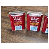 6 Empty Vintage Velvet Tobacco Cans
