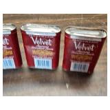 6 Empty Vintage Velvet Tobacco Cans