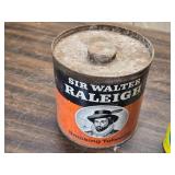 Sir Walter Raleigh Tobacco Tin, Arrowhead Beer Can and an Aquatennial Beer Can