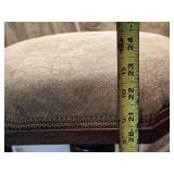 Antique Adjustable Wooden Piano Stool with Velvet Upholstery