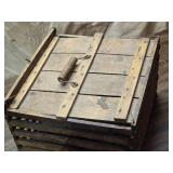 Antique Wooden Slat Chicken Coop Cage with Handle