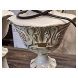 Pair of Vintage Ceramic Table Lamps with Swan Motif