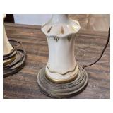 Pair of Vintage Ceramic Table Lamps with Swan Motif