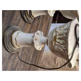 Pair of Vintage Ceramic Table Lamps with Swan Motif
