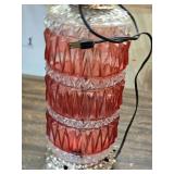 Vintage Cut Glass Lamp with Ornate Silver-Toned Base