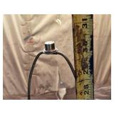 Vintage Cut Glass Lamp with Ornate Silver-Toned Base