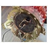 Vintage Cut Glass Lamp with Ornate Silver-Toned Base