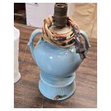 Milk Glass Vase and Ceramic Lamp
