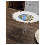 Set of 3 DIY Tiered Serving Platters Using Collectable Plates from Various States - One needs to be re-glued