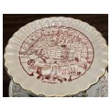 Set of 3 DIY Tiered Serving Platters Using Collectable Plates from Various States - One needs to be re-glued