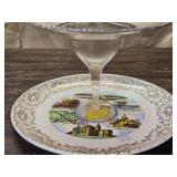 Set of 3 DIY Tiered Serving Platters Using Collectable Plates from Various States - One needs to be re-glued