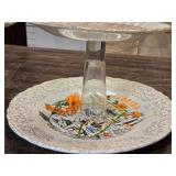 Set of 3 DIY Tiered Serving Platters Using Collectable Plates from Various States - One needs to be re-glued