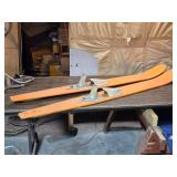 Pair of Old Antique Orange Water Skis