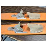 Pair of Old Antique Orange Water Skis