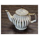 Vintage Sadler England Gold Stripe Ceramic Teapot