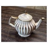 Vintage Sadler England Gold Stripe Ceramic Teapot