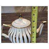 Vintage Sadler England Gold Stripe Ceramic Teapot