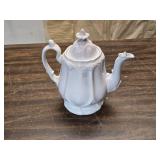 Antique Edwardian White Porcelain Teapot - TEdwards Maker