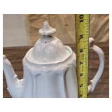 Antique Edwardian White Porcelain Teapot - TEdwards Maker