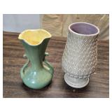 Redwing Flower Vase with Chip and Other Flower Vase