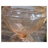 Vintage Glass and Brass Dishware - Pink, Amber, and Yellow