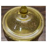 Vintage Glass and Brass Dishware - Pink, Amber, and Yellow