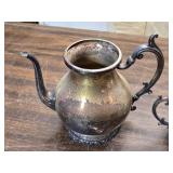 Vintage National Silver on Copper Tea, Cream and Sugar Set