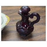 Glass Serving Tray, Avon Cruet, Made in Japan Sugar Bowl