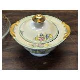 Glass Serving Tray, Avon Cruet, Made in Japan Sugar Bowl