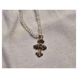 Lot of Assorted Jewelry Including Necklaces and Bracelets with Cross Charms