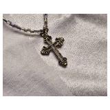 Lot of Assorted Jewelry Including Necklaces and Bracelets with Cross Charms