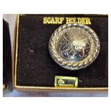 Vintage Western Scarf Holders & Silver-Tone Glitter Bracelet Set