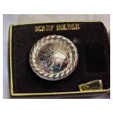 Vintage Western Scarf Holders & Silver-Tone Glitter Bracelet Set