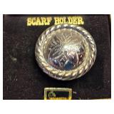 Vintage Western Scarf Holders & Silver-Tone Glitter Bracelet Set
