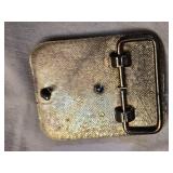 Lot of 2 Belt Buckles, Heart Shape and Military Design