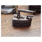 Small Decorative or Doll House Metal Cash Register, Sad Irons, Coffee Grinder, Sewing Machine