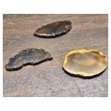 Lot of 3 Slices of Decorative Polished Stone